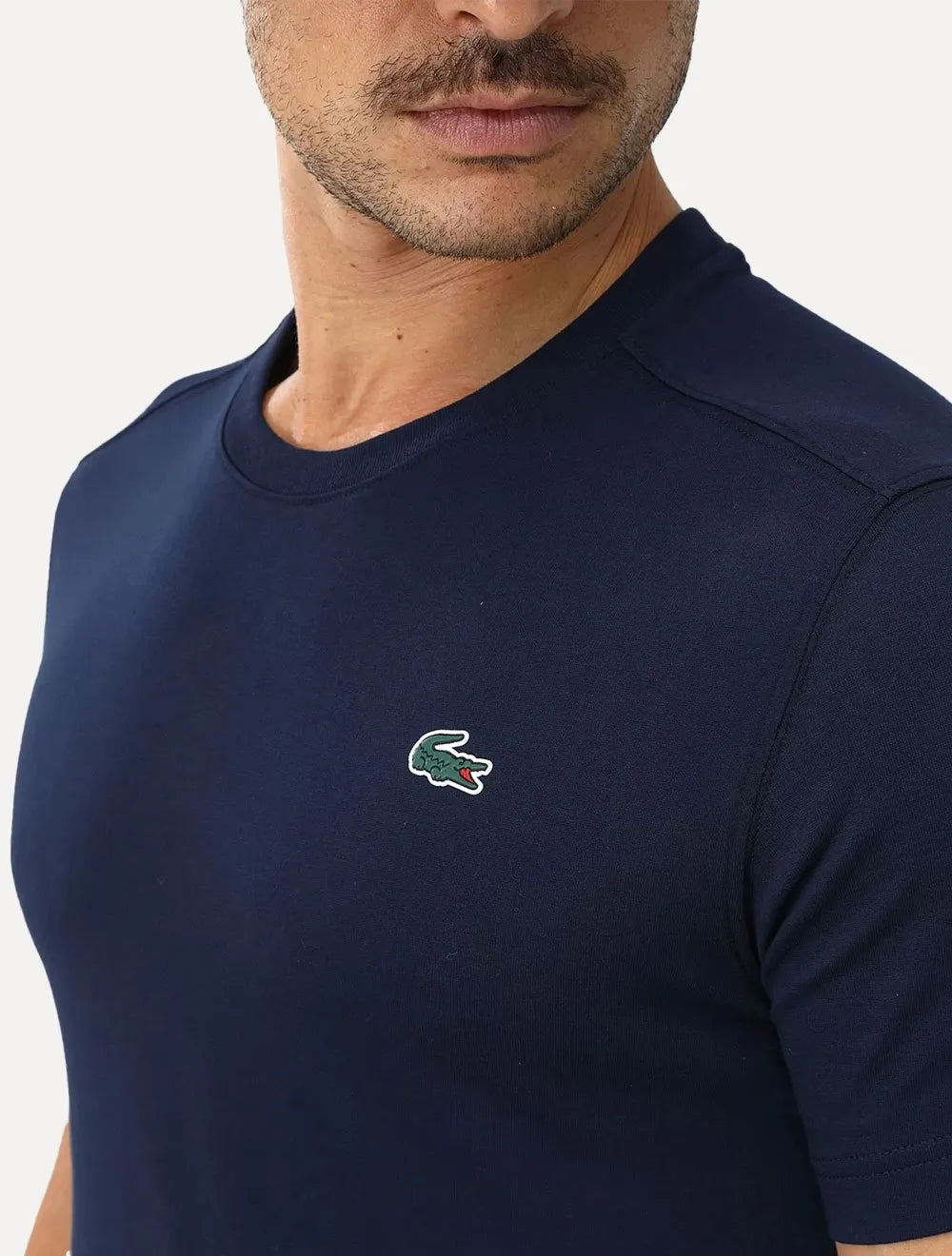 Camiseta Lacoste Masculina Basic Sport Quick Dry Azul Marinho