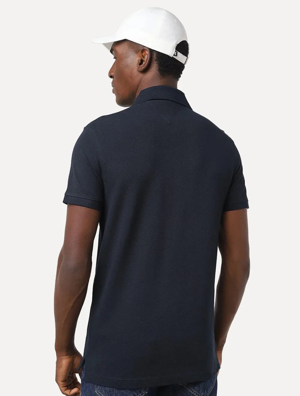 Polo Tommy Hilfiger Masculina Slim Piquet 1985 Azul Marinho