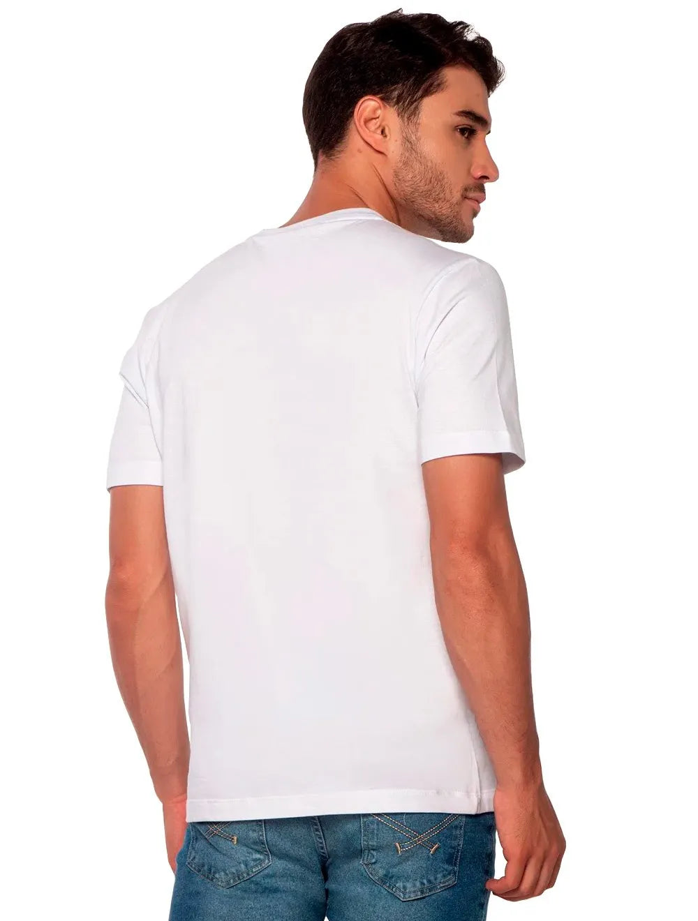 Camiseta U.S. Polo Assn Masculina Crewneck Side Graphic Branca