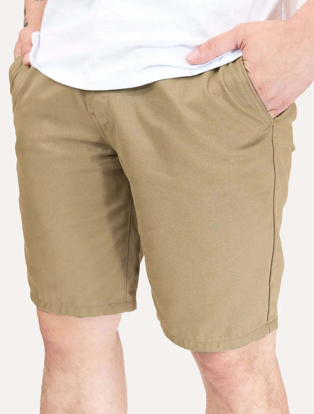 Bermuda Levis Masculina Sarja Chino Straight Areia