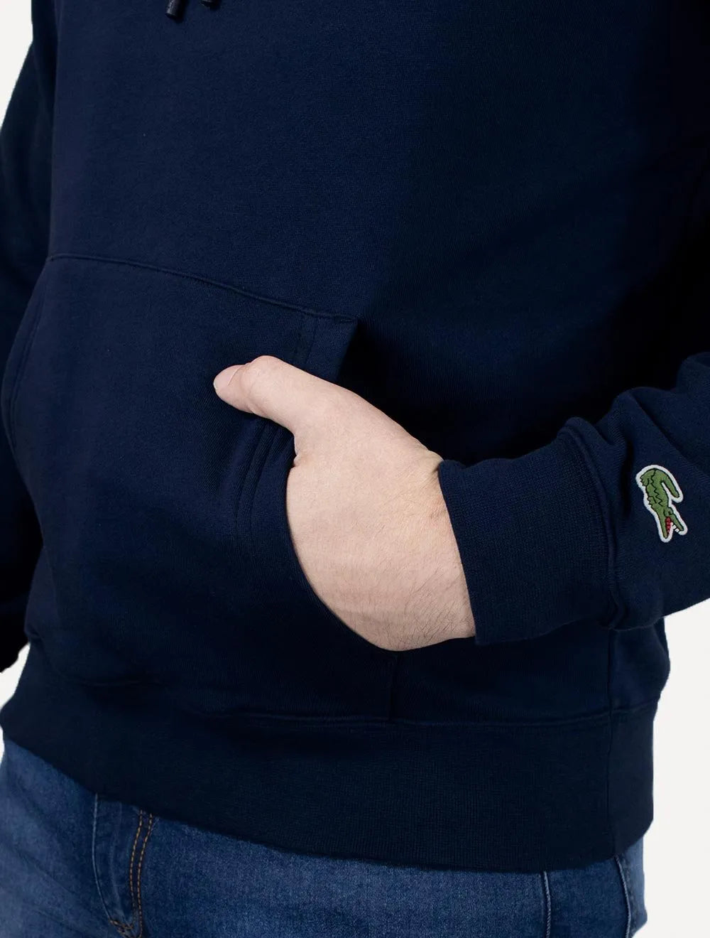 Moletom Lacoste Masculino Sportwear Hoodie Logo Cotton Azul Marinho