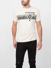 Camiseta Guess Masculina Big Chest Inverse Line Logo Branca
