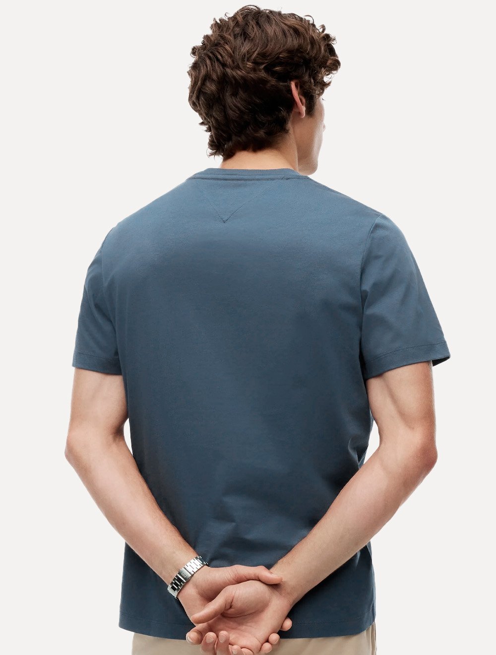 Camiseta Tommy Hilfiger Masculina Embroidered Est. 1985 New York Aegean Sea Azul