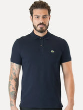 Polo Lacoste Masculina Slim Fit Petit Piquet Azul Marinho