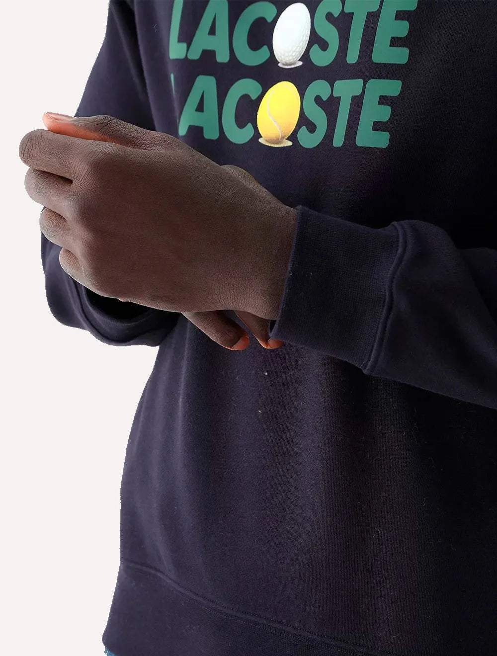Moletom Lacoste Masculino Heavy Cotton Ball Print Azul Marinho