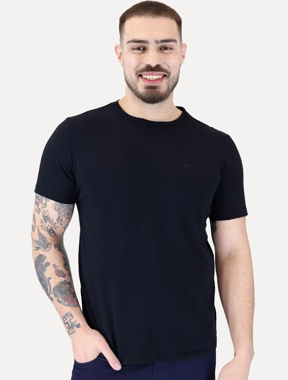 Camiseta Ellus Cotton Fine Easa Classic Midnight Blue Marinho
