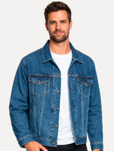Jaqueta Levis Jeans Masculina Trucker Relaxed Azul Médio