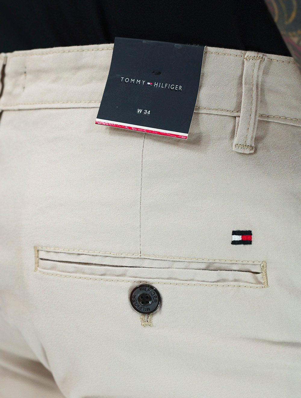 Bermuda Tommy Hilfiger Masculina de Sarja Stretch Areia