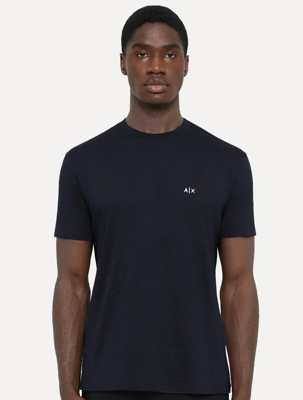 Camiseta Armani Exchange Masculina Regular Embroidery AX Logo Azul Marinho