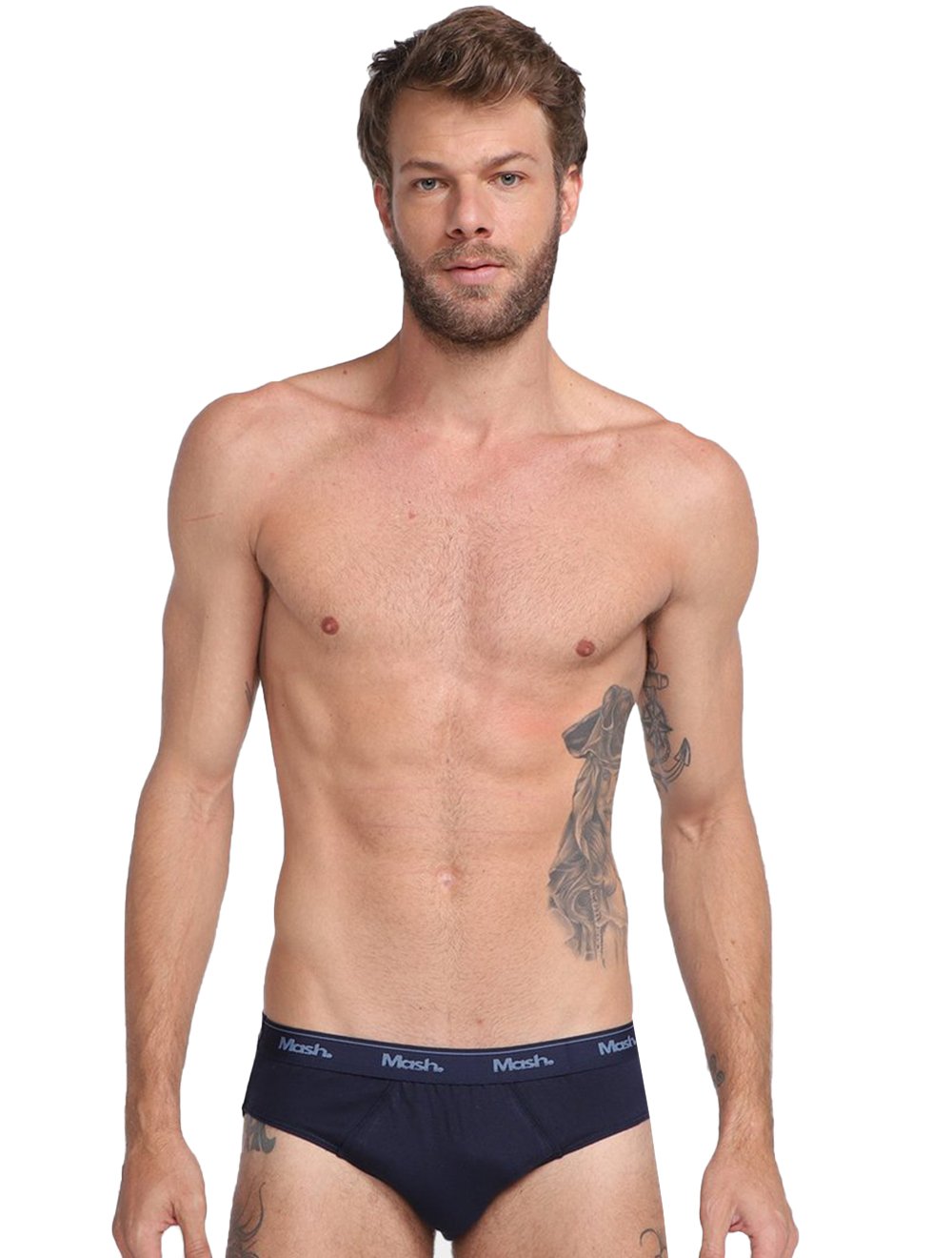Cueca Mash Slip Cotton Basic Azul Marinho