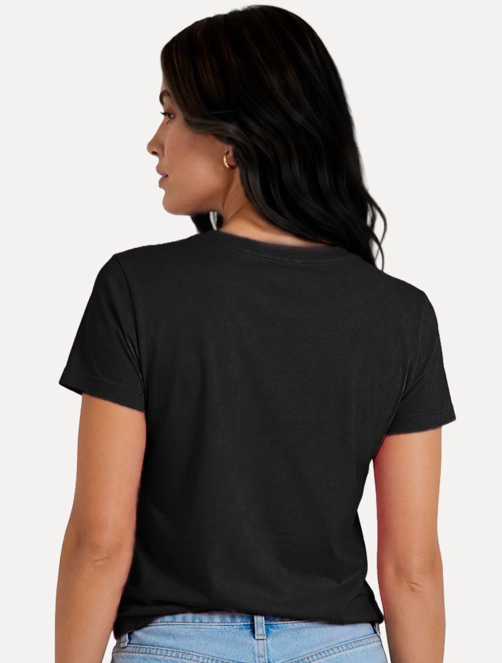 Camiseta Guess Feminina Bust Embroidery Logo Preta
