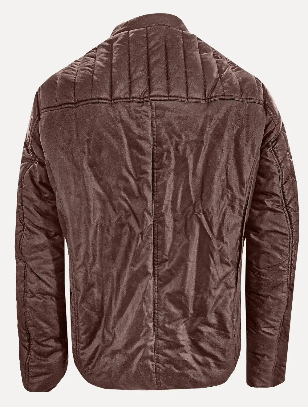 Jaqueta Victory Eagle Masculina PU Leather Puffer Marrom