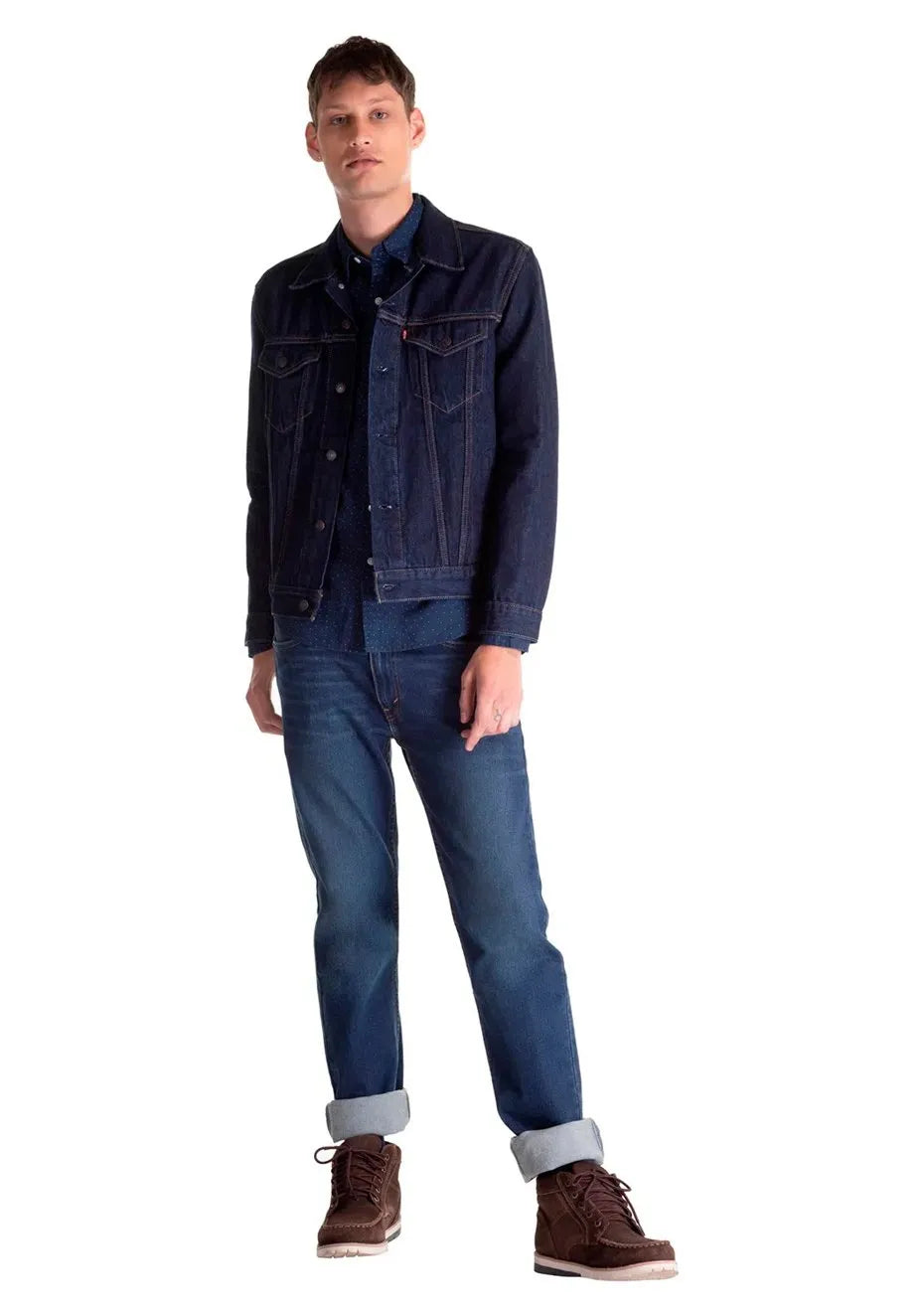 Jaqueta Jeans Levis Masculina Trucker Azul Escuro