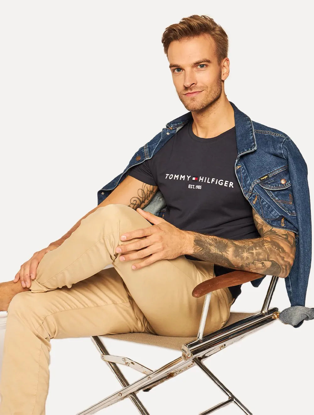 Camiseta Tommy Hilfiger Masculina Core Logo Tee Azul Marinho