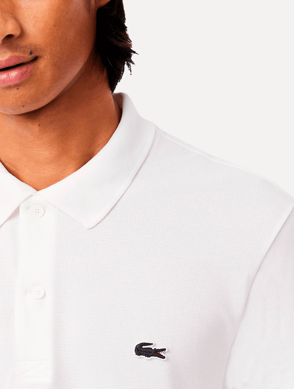Polo Lacoste Masculina Regular Fit Pufe Branca