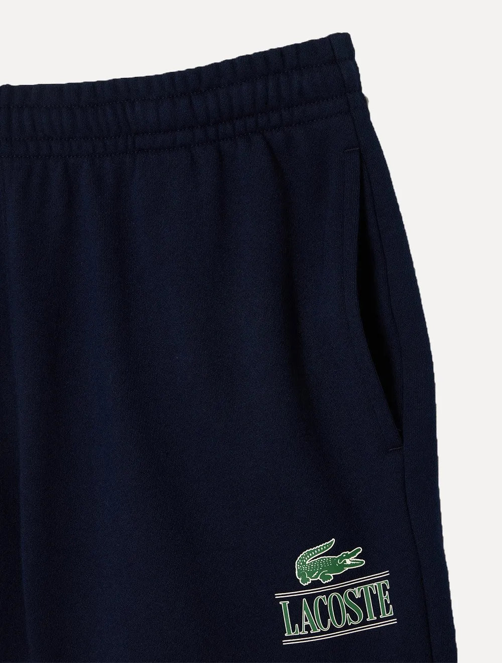 Bermuda Lacoste Moletom Masculina Jogger Logo Vintage Azul Marinho