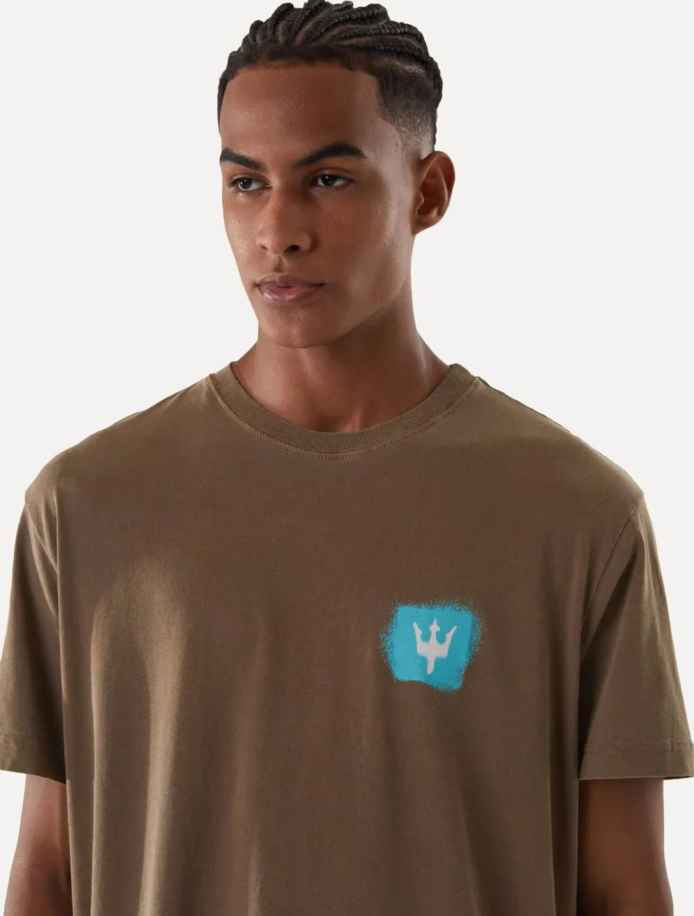 Camiseta Osklen Masculina Regular Stone Sprayicon Cáqui Escuro