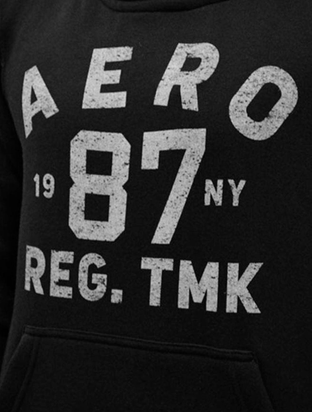 Moletom Aeropostale Masculino Hoodie 1987 Lettering Preto