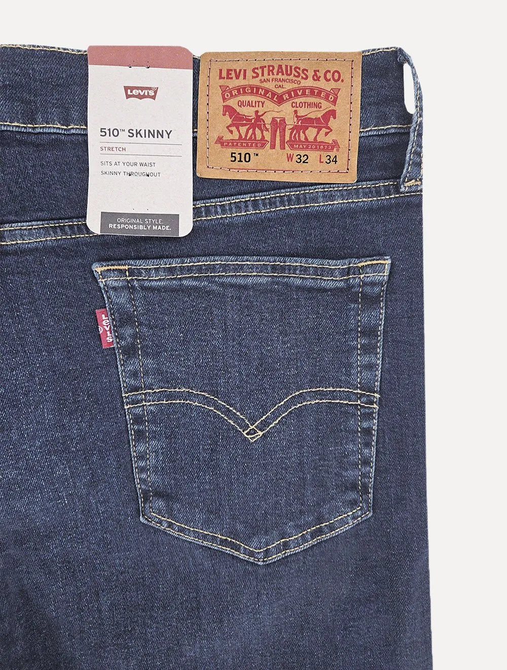 Calça Levis Jeans Masculina 510 Skinny Azul Escuro