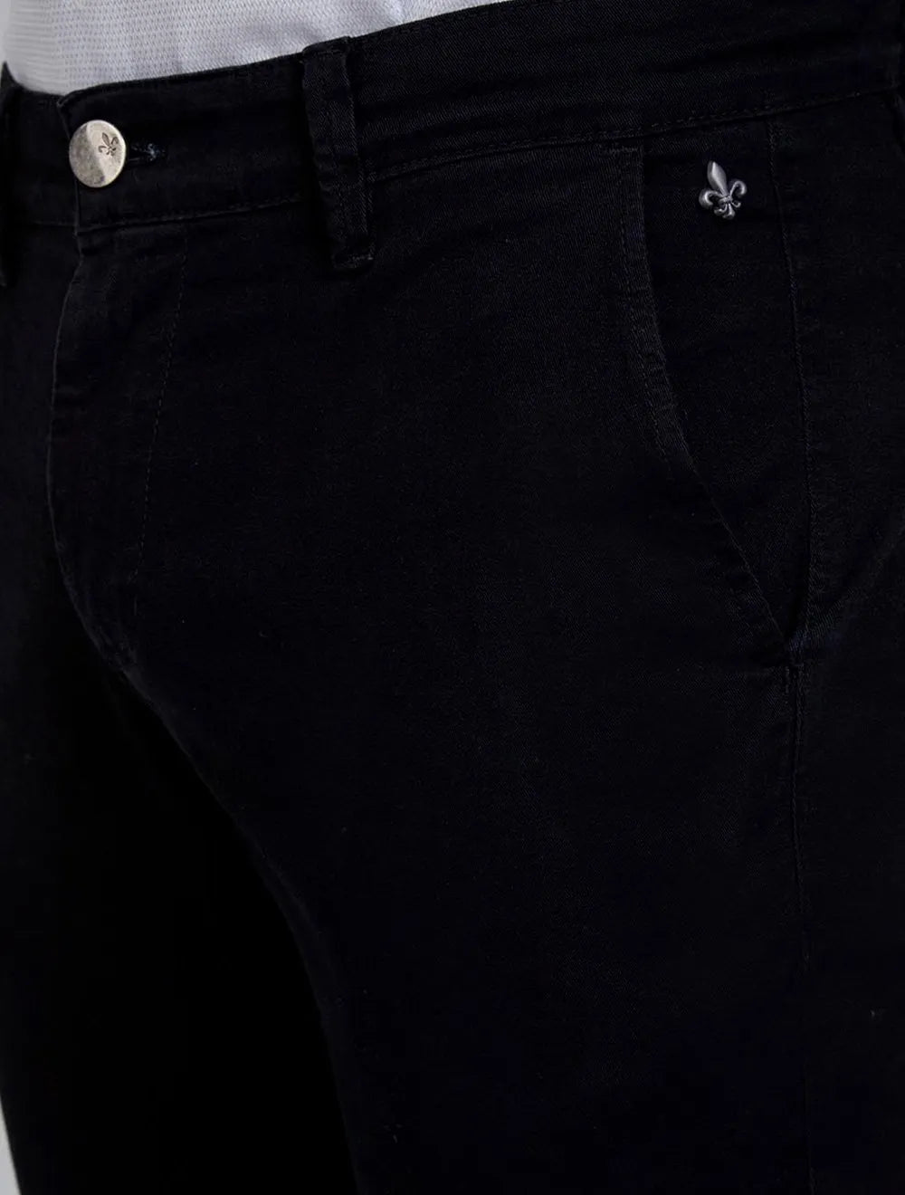 Calça Dudalina Masculina Sarja Slim Faca Color Preta