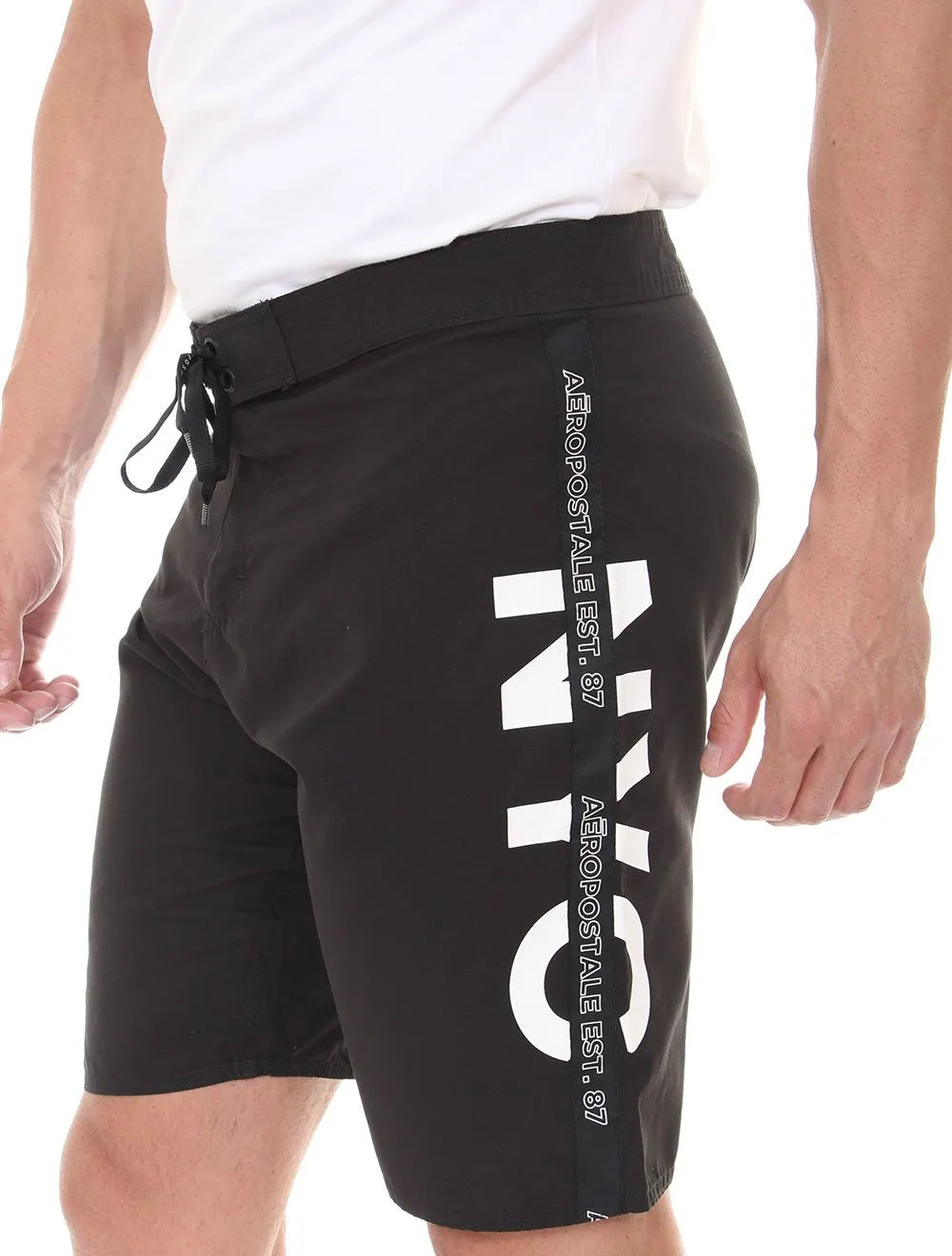 Bermuda Aeropostale Masculina Boardshorts NYC Aero Tape Preta