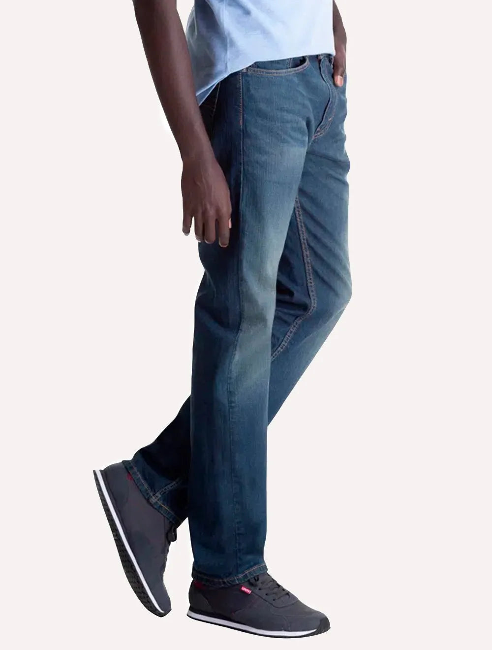 Calça Levis Jeans Masculina 505 Regular Stretch Greenish Washed Médio