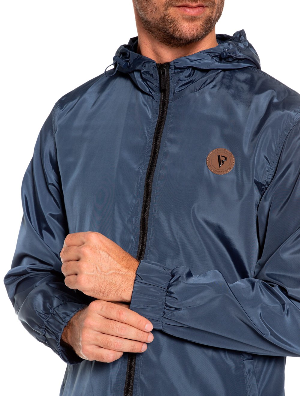 Jaqueta VR Masculina Nylon Tecno Bomber Hoodie Azul Marinho