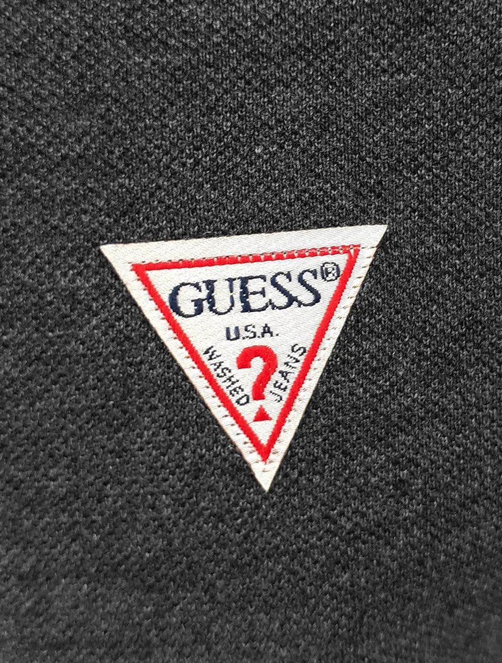 Polo Guess Masculina Piquet Tag Logo Chumbo Mescla
