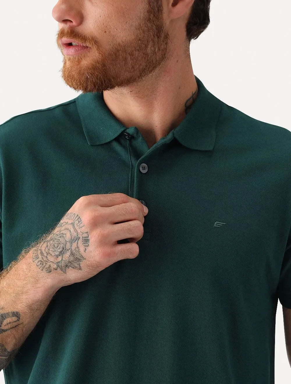 Polo Ellus Masculina Piquet Classic Easa Verde Escuro