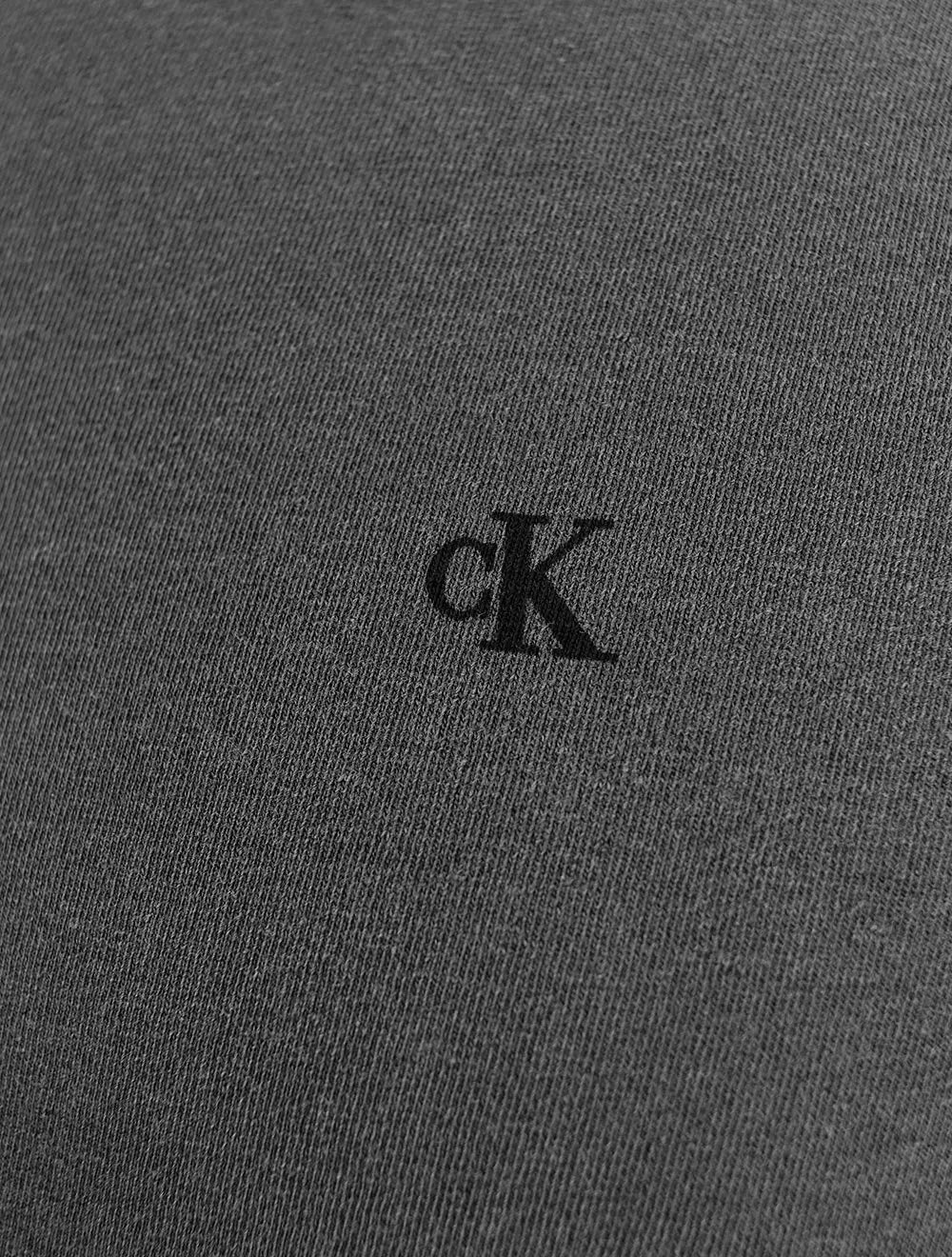 Camiseta Calvin Klein Jeans Masculina Monogram Logo Pigmento Chumbo