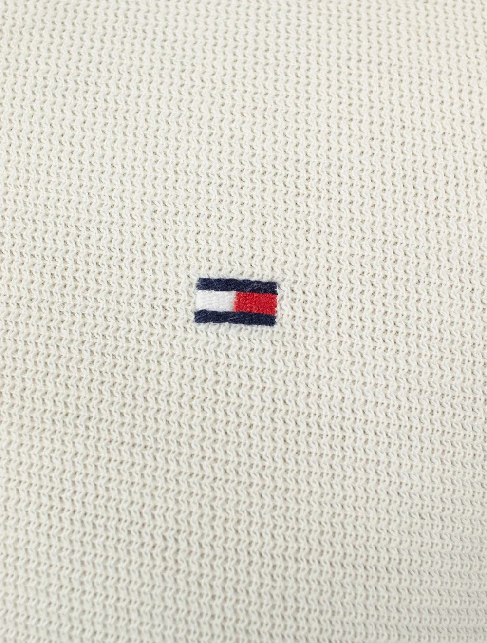 Polo Tommy Hilfiger Masculina Mercerised Jacquard Off White