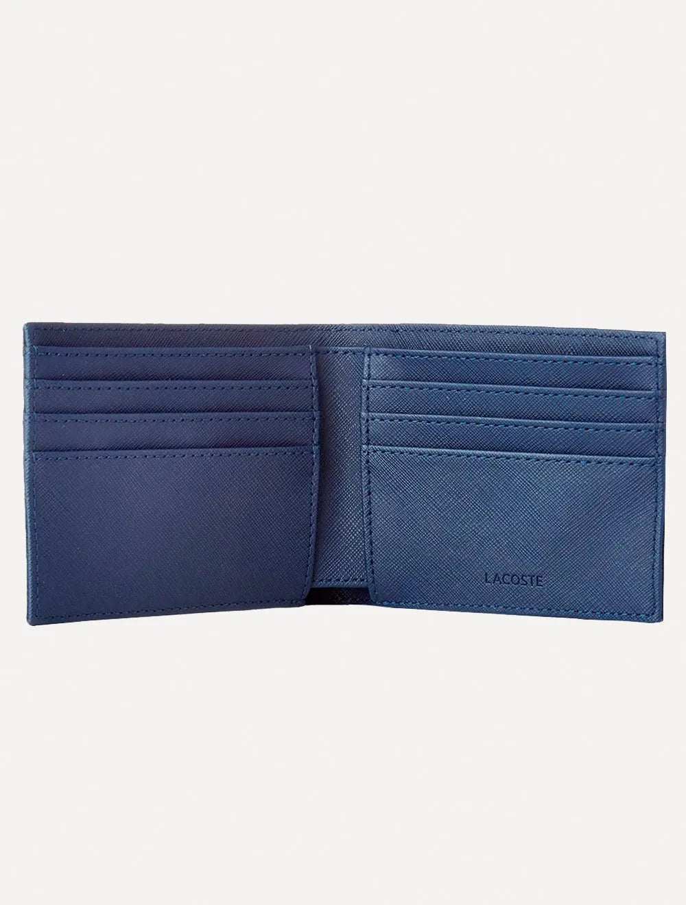Carteira Lacoste Masculina Classic Bifold Petit Piquet Azul Marinho