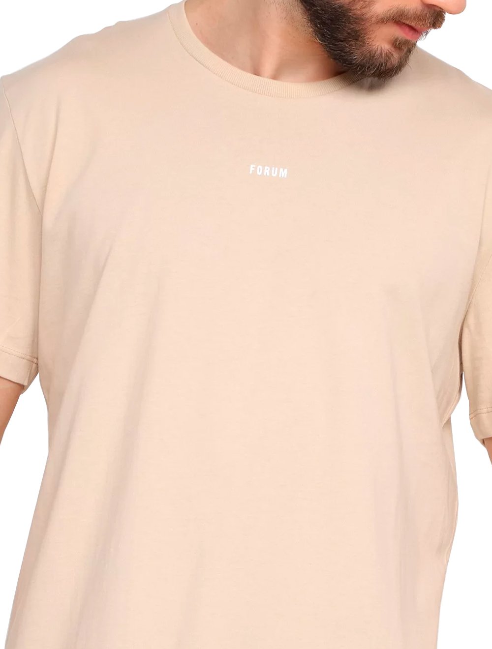 Camiseta Forum Masculina New Box Essentials Logo Areia