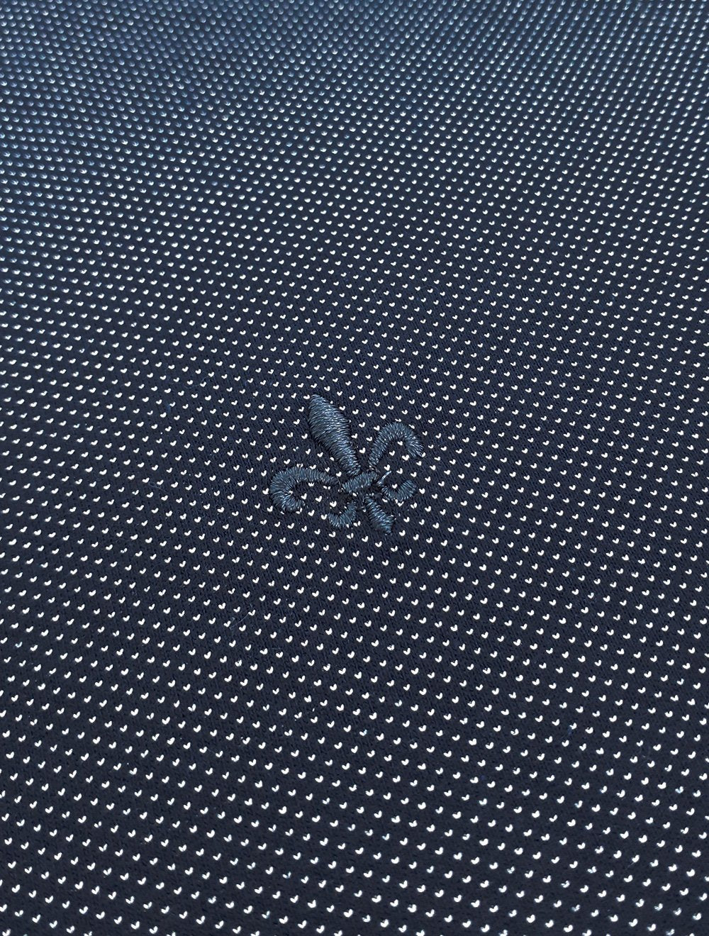 Camiseta Dudalina Regular Retilinea Gola Dots Azul Marinho