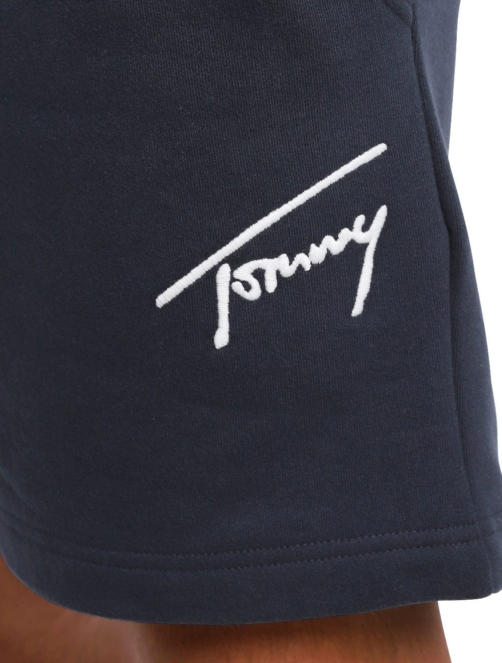 Bermuda Tommy Jeans Masculina Moletom Embroidered Signature Azul Marinho