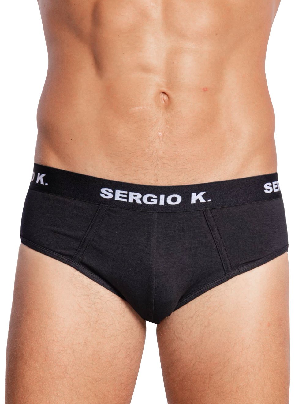 Cueca Sergio K Slip Preta Pack 2UN