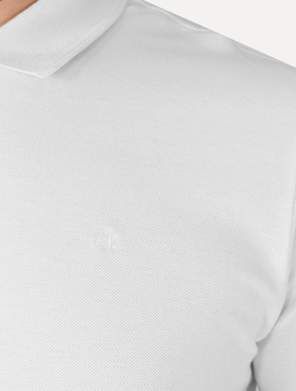 Polo Calvin Klein Masculina Piquet Slim Half Zip Branca