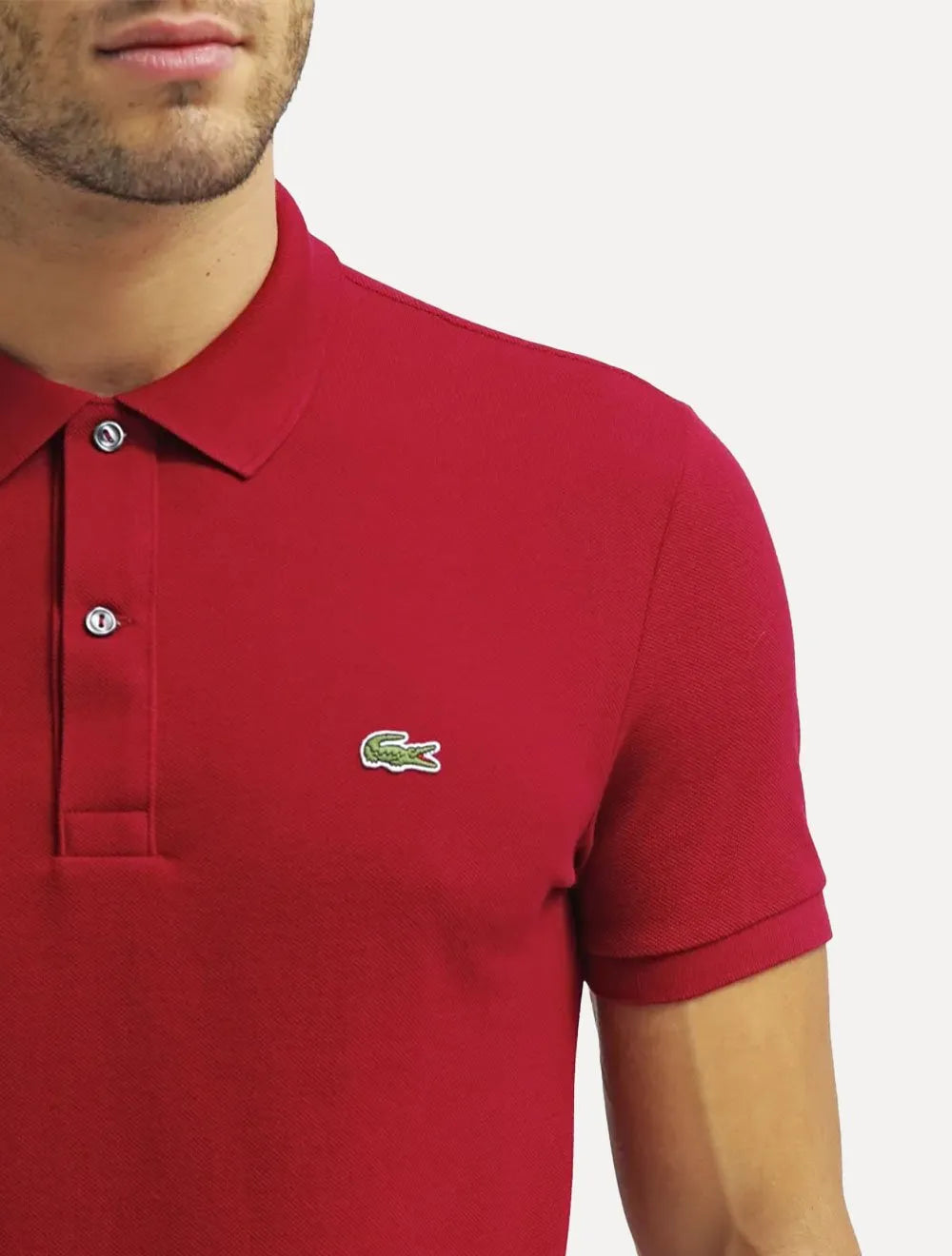 Polo Lacoste Masculina L.12.12 Bordô