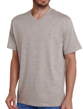Camiseta Dudalina Masculina V-Neck Regular Grey Icon Cinza Mescla