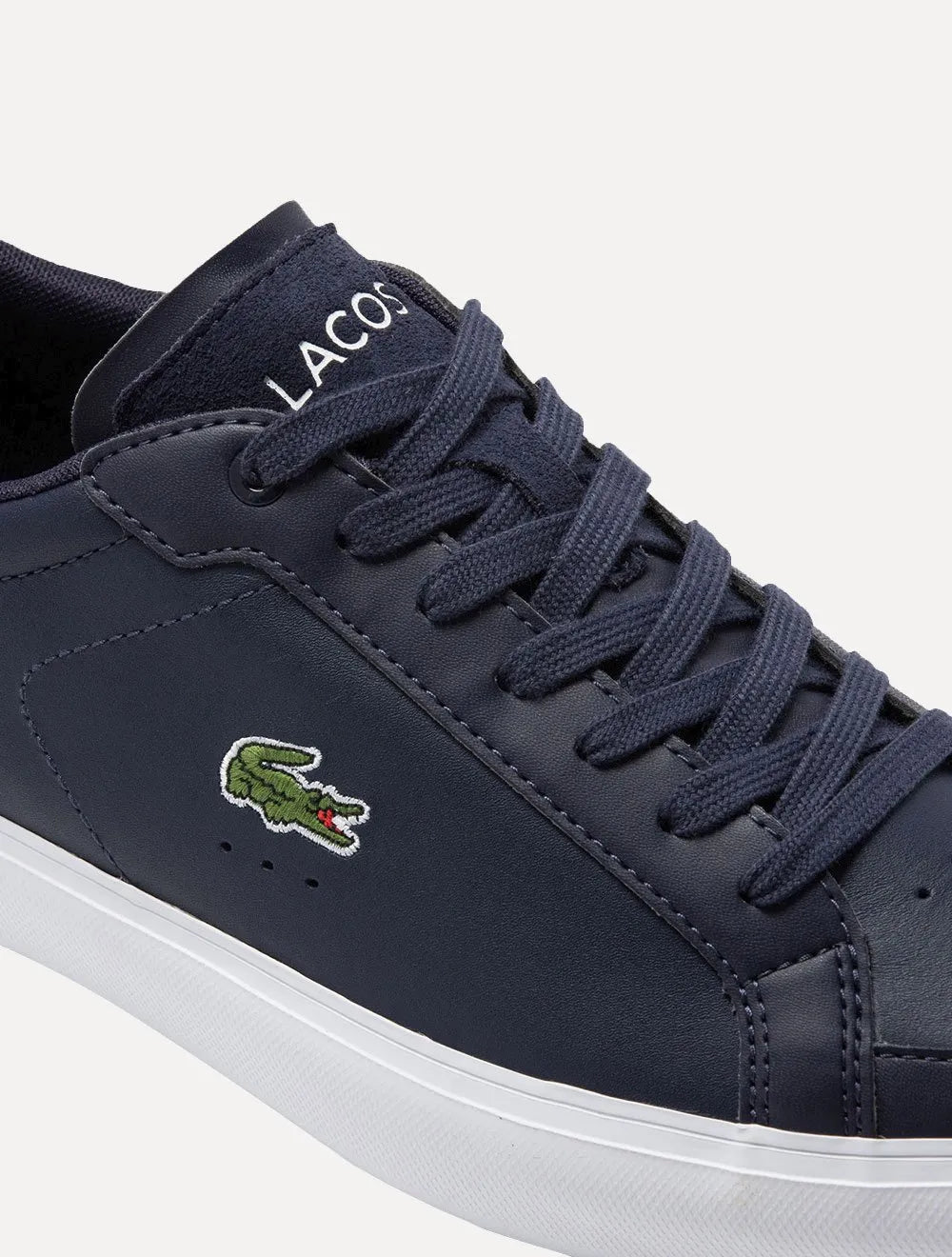 Tênis Lacoste Masculino Couro Powercourt Nvy/Wht Azul Marinho