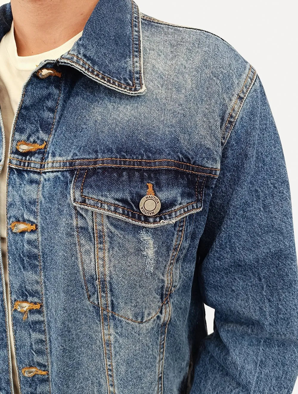 Jaqueta Nautica Masculina Jeans Azul Escuro