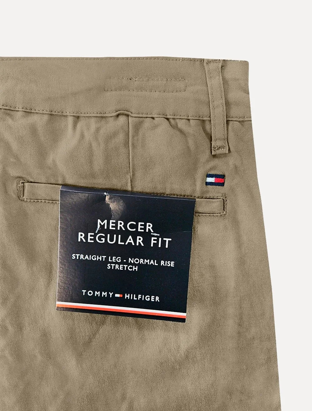 Calça Tommy Hilfiger Masculina Sarja Regular Fit Normal Rise Cáqui