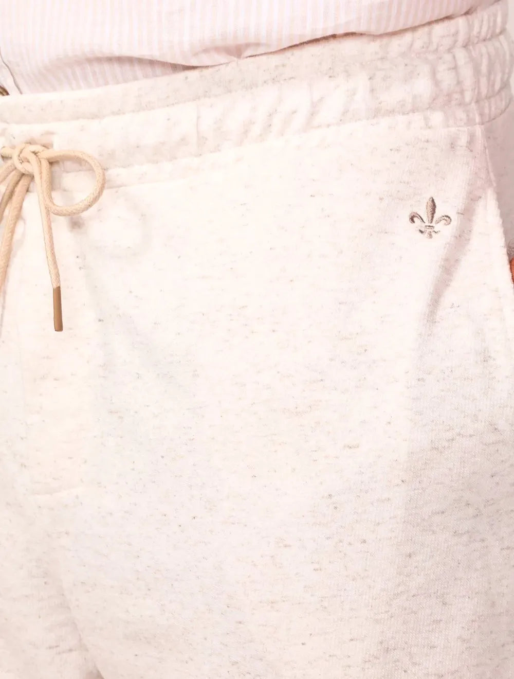 Bermuda Dudalina Masculina Moletom Linho Cordão Areia Mescla