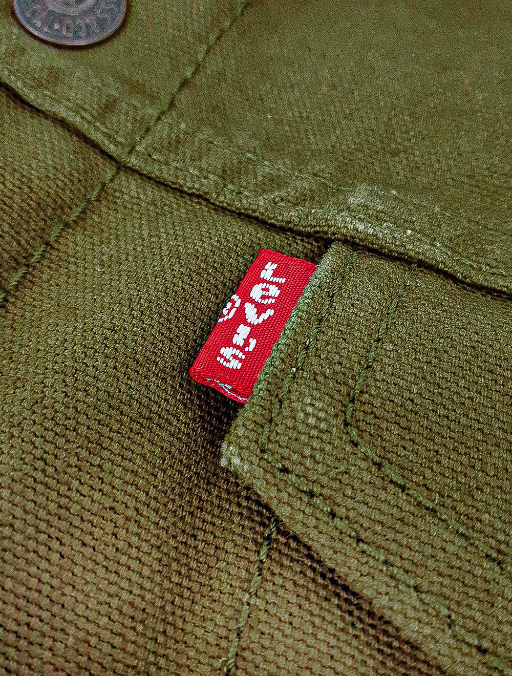 Jaqueta Jeans Levis Masculina Sherpa Trucker Verde Militar