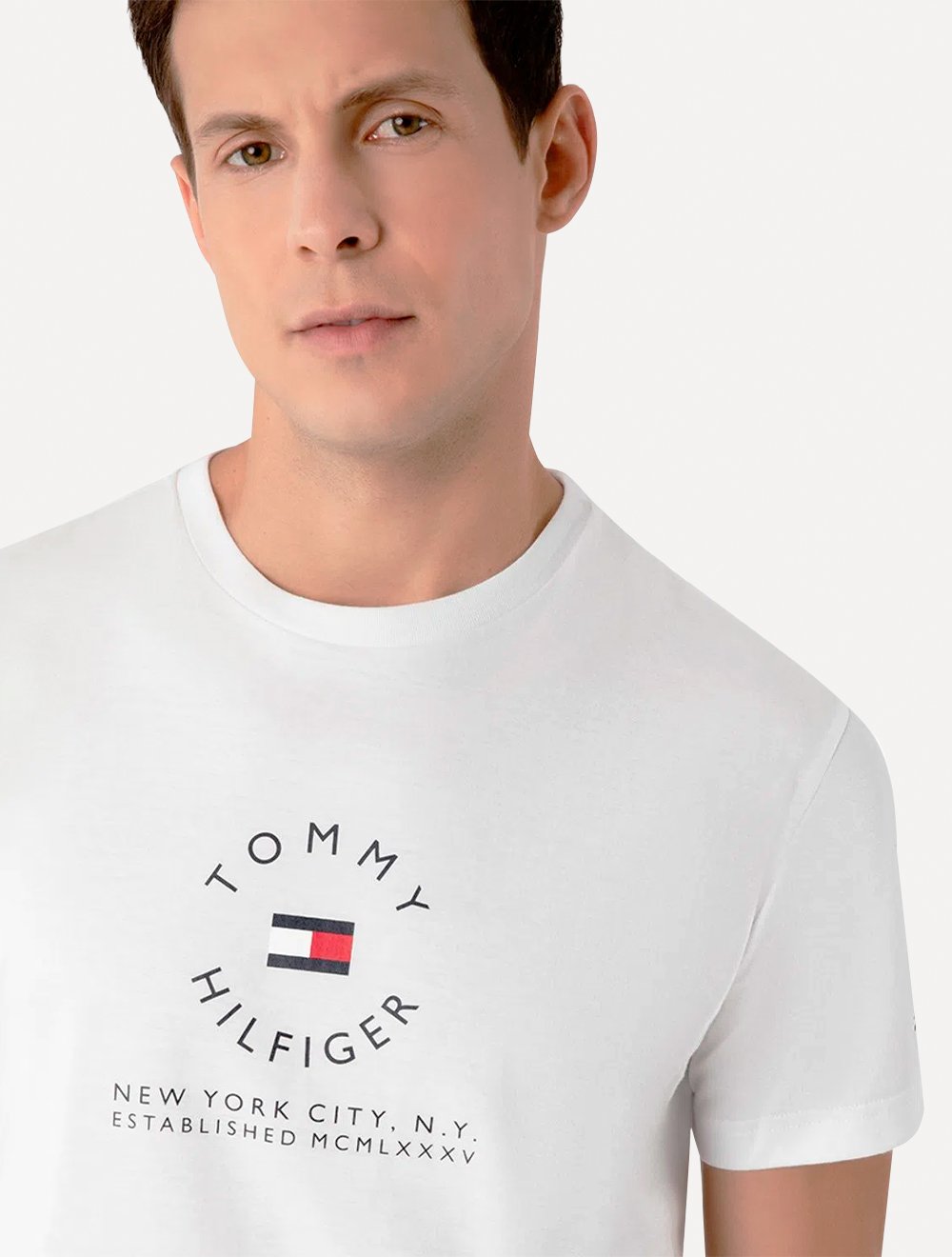Camiseta Tommy Hilfiger Masculina Roundall Graphic Tee Branca