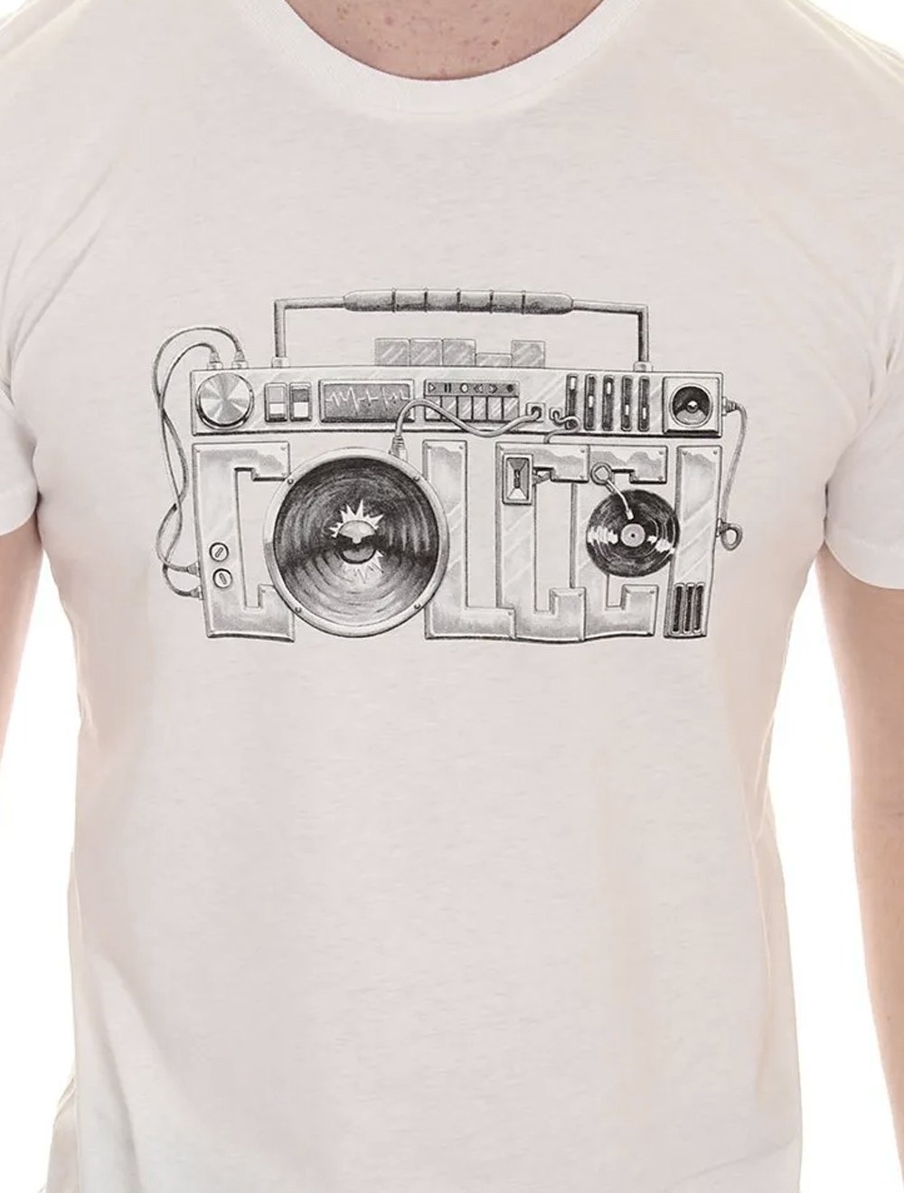 Camiseta Colcci Masculina Slim Radio Box Off-White