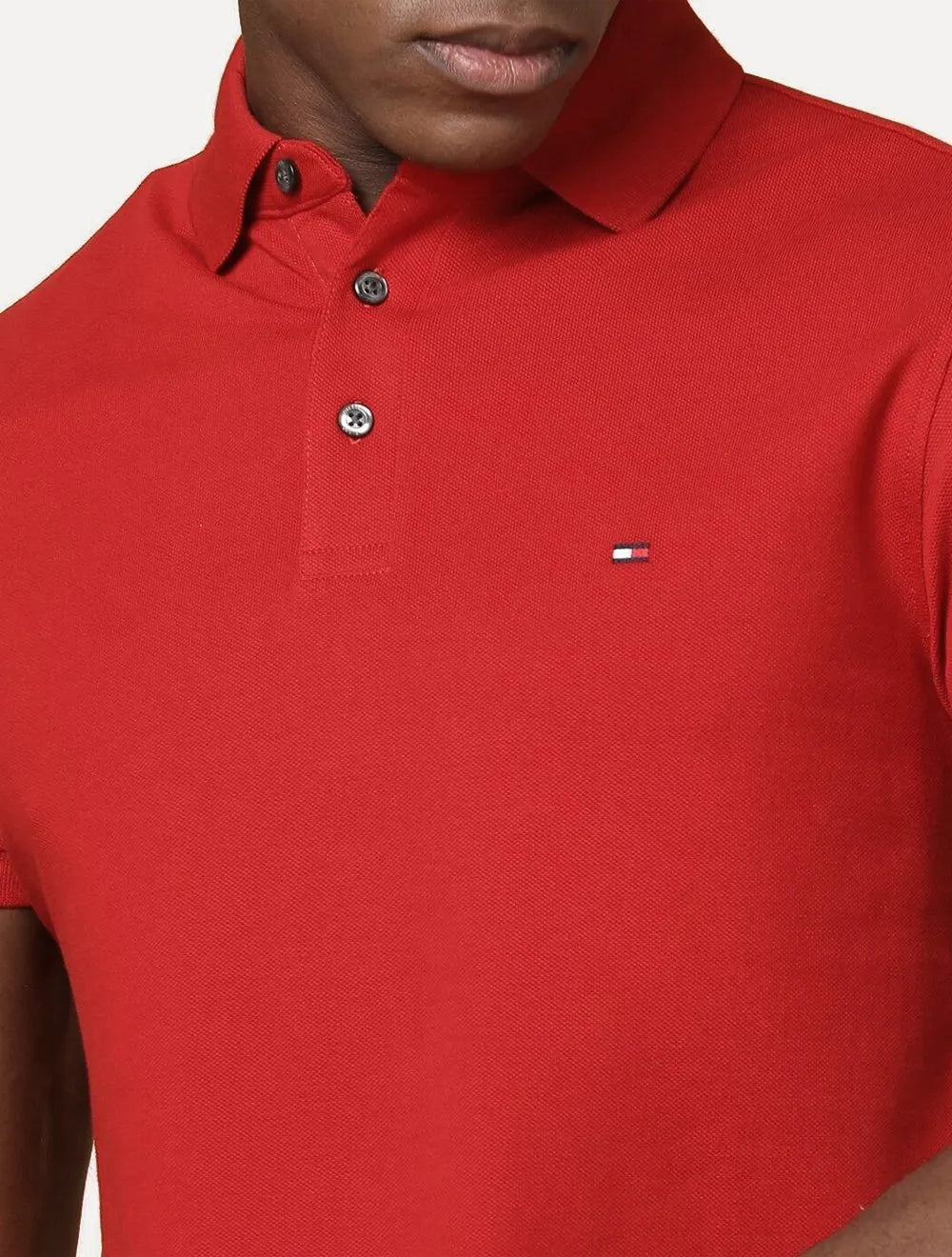 Polo Tommy Hilfiger Masculina Slim Piquet 1985 Vermelha
