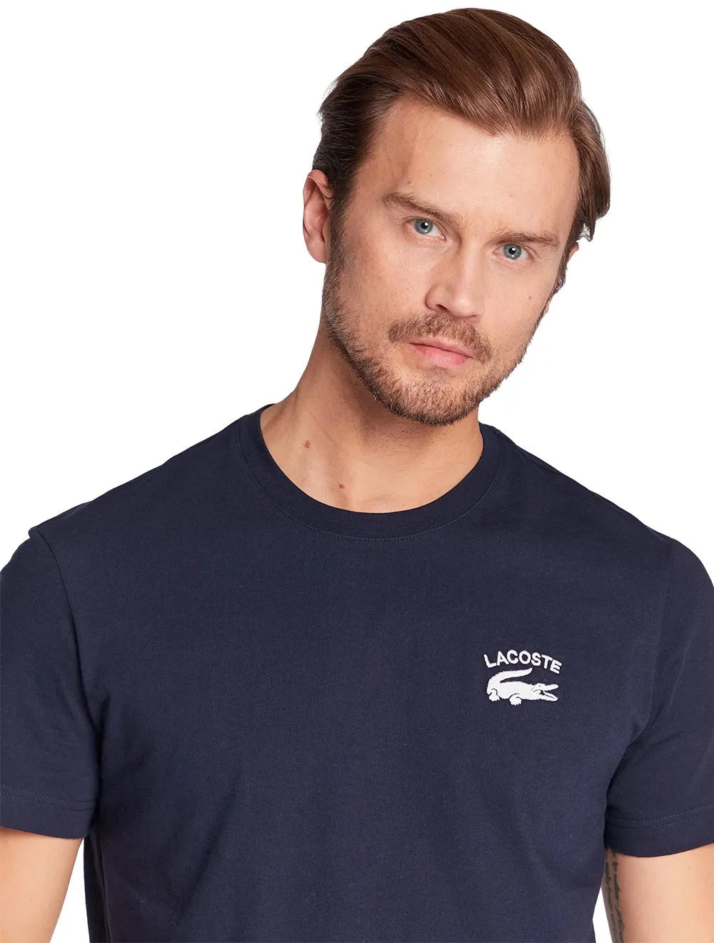 Camiseta Lacoste Masculina Regular Fit Cotton Jersey Azul Marinho