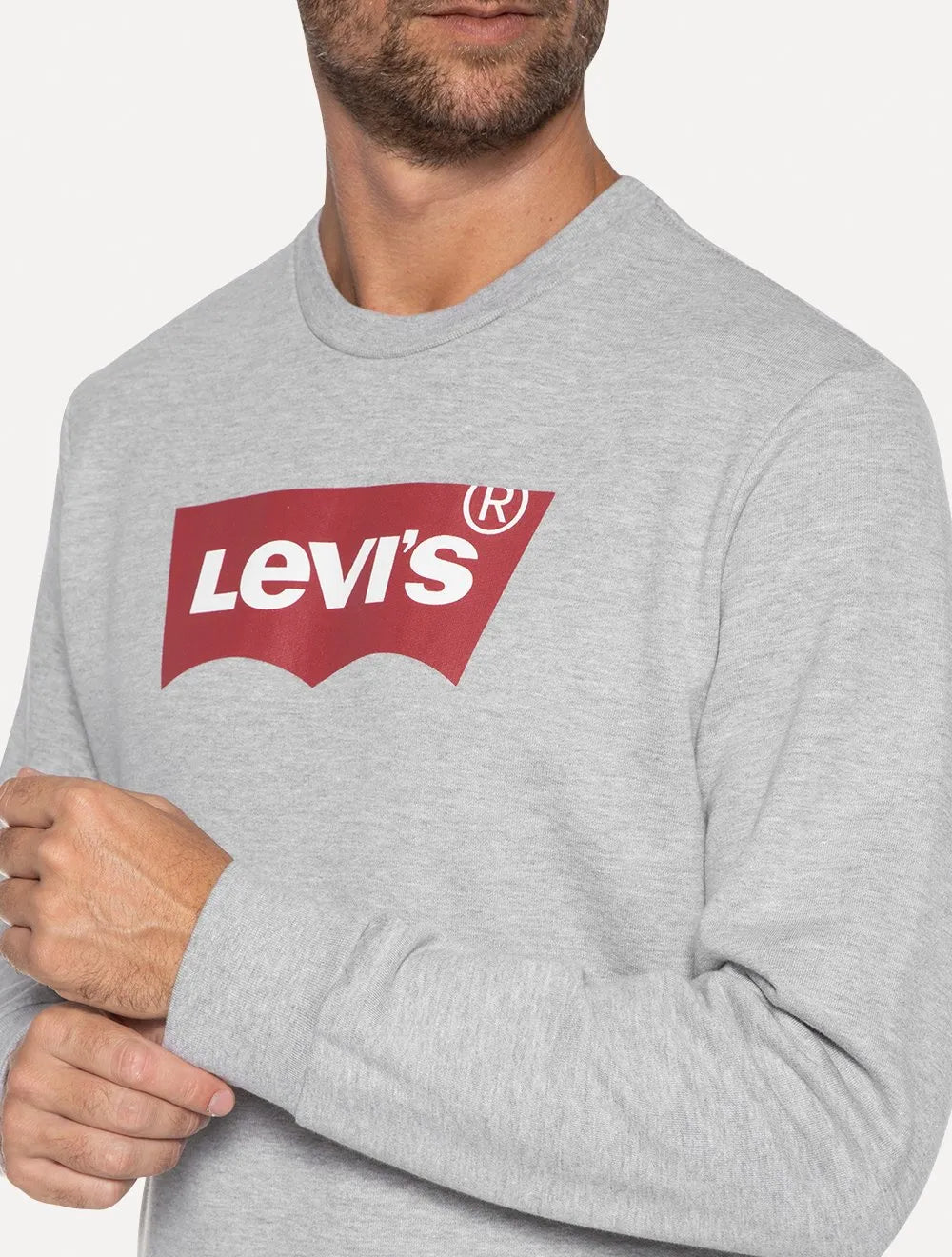 Moletom Levis Masculino Crewneck Batwing Cinza Mescla