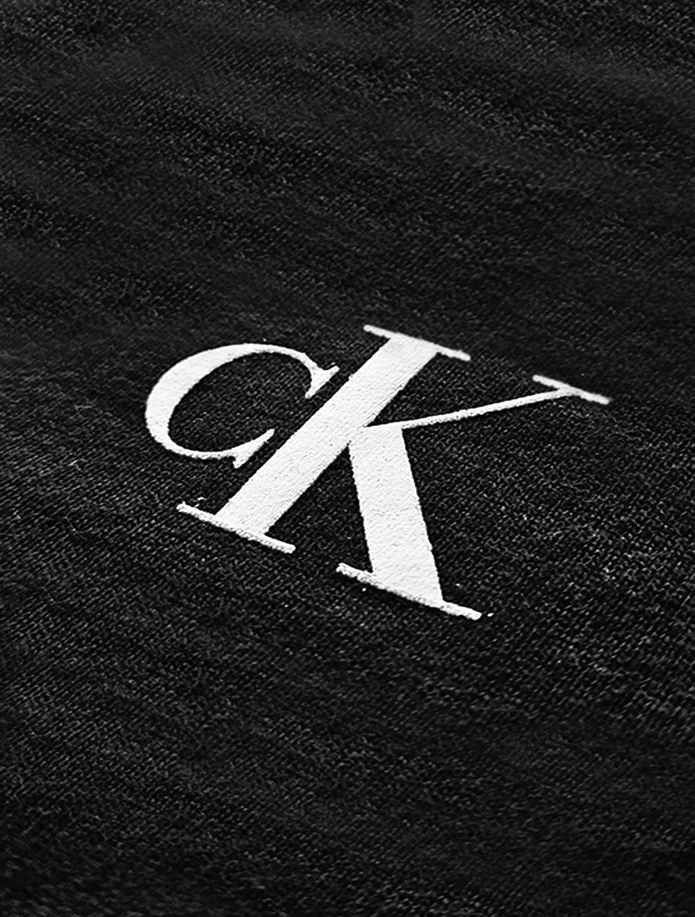 Moletom Calvin Klein Jeans Masculino Crewneck CK Logo Outdoor Preto